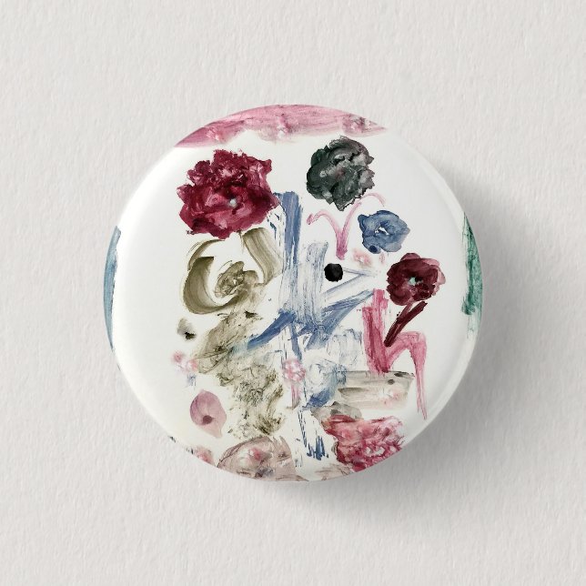 Artisan Button Brooch In Watercolor (Front)