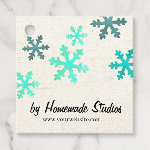 Artisan Canvas Snowflake Happiness Favour Tags