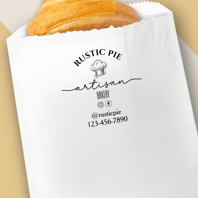 Artisan Chef Hat Business Name Bakery Self-inking Stamp (Creator Uploaded)