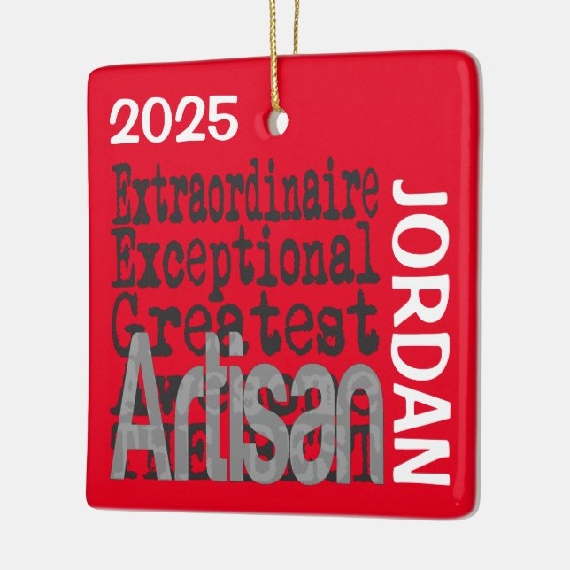Artisan Extraordinaire CUSTOM Ceramic Ornament (Left)