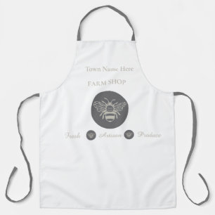 Artisan Farm Shop or Farmers Market Bee Logo Apron