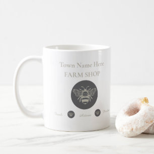 Artisan Farm Shop or Farmers Market Bee Logo Coffee Mug