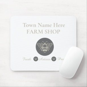 Artisan Farm Shop or Farmers Market Bee Logo Mouse Pad