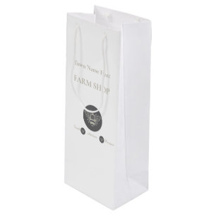 Artisan Farm Shop or Farmers Market Bee Logo Wine Gift Bag