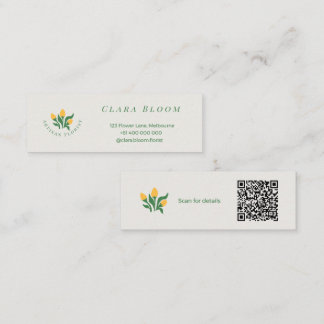 Artisan Florist Minimalist Botanical QR Code Calling Card