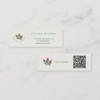 Artisan Florist Minimalist Botanical QR Code Calling Card