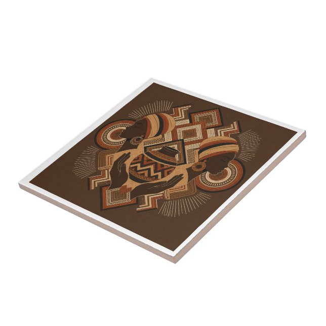 Artisan Heritage Ceramic Tile | Geometric Wall Art (Side)