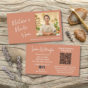 Artisan Heritage Terracotta Photo Nail Social QR Business Card