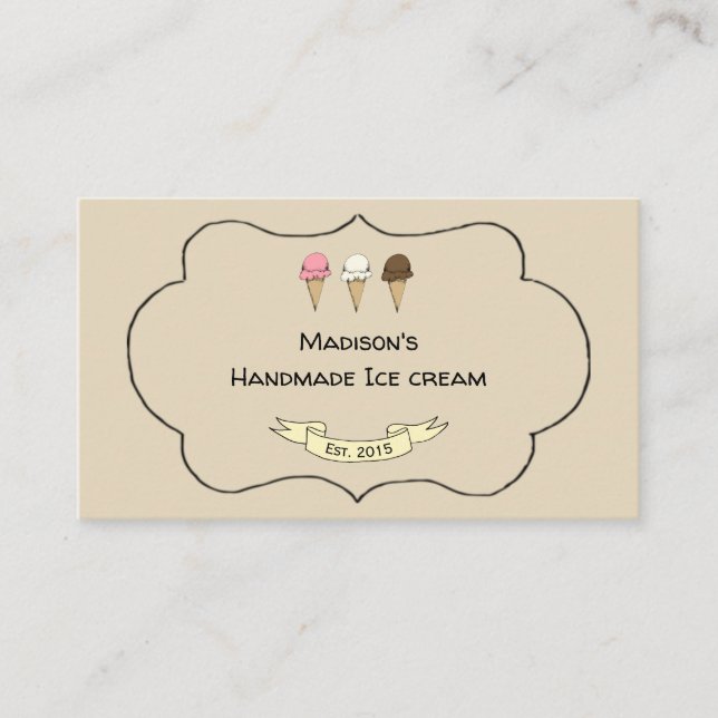 Artisan Ice Cream Maker Customisable Business Card (Front)