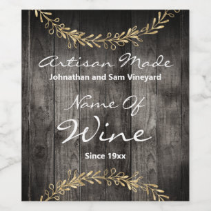Artisan Made  Wine Rustic Wood Label