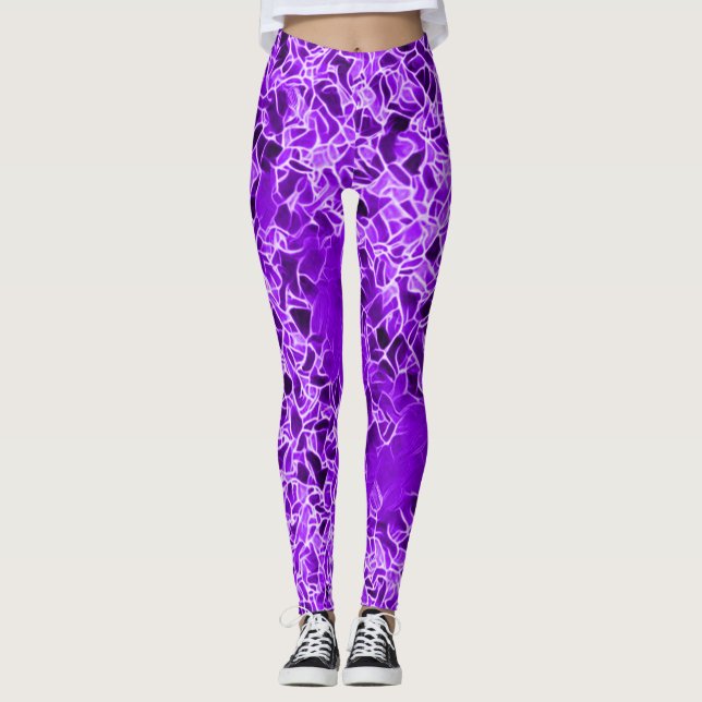 Artisan Plum Purple Electric Yoga Leggings (Front)