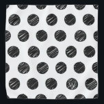 Artisan Polka Dots Black White Chic INITIAL Fun Bandana<br><div class="desc">Artisan Polka Dots in black on white background with custom INITIAL in white. Easy to personalise text,  text colour,  font. Great for ANY Pet,  Chic fur baby,  matching Pet Parent. Modern,  Timeless,  Fun. Mix and match entire Pet / New Years / Gift Wrap Collections by TMCdesigns.</div>