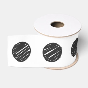 Artisan Polka Dots Black White Fun Chic Timeless Grosgrain Ribbon
