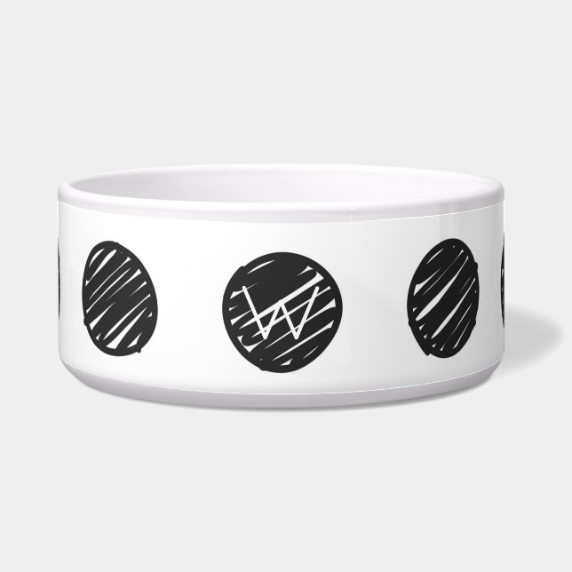 Artisan Polka Dots INITIAL Black White Pet Chic (Front)