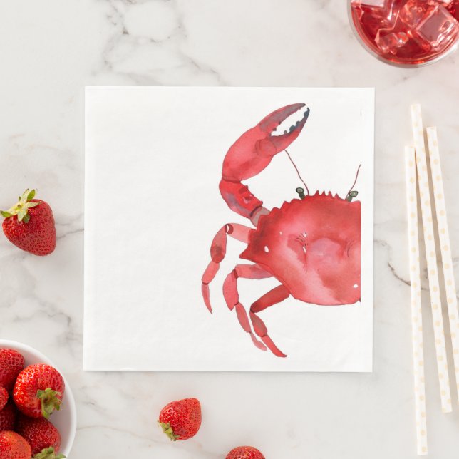 Artisan Red Crab Bake Dinner Colourful Fun Napkin (Insitu)