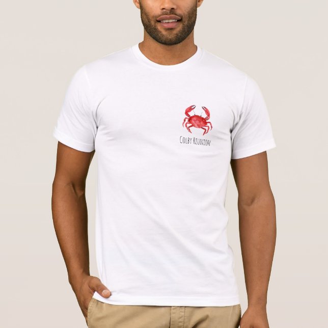 Artisan Red Crab Reunion NAME Colourful Fun T-Shirt (Front)