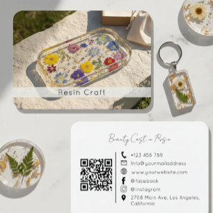 Artisan Resin Brand QR Code Handmade Resin Product Business Card