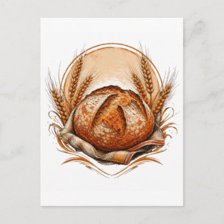Artisan Sourdough Bread Traditional Baker Rustic Postcard