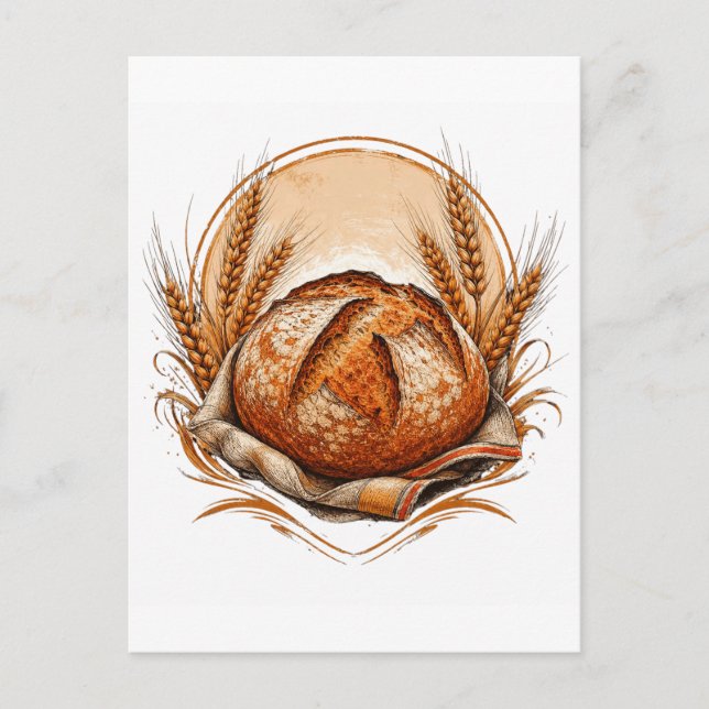 Artisan Sourdough Bread Traditional Baker Rustic  Postcard (Front)