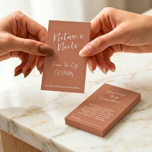 Artisan Terracotta Nail Boutique Referral Branding Business Card