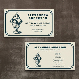 Artisanal Ice Cream Vintage Business Card