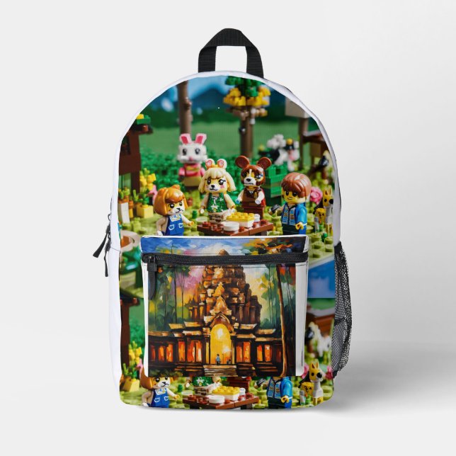 Artisan's Touch Printed Perfection Crafted Canvas  Backpack (Front)