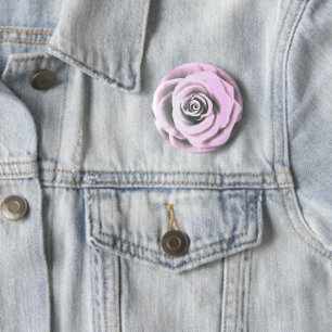 Artisitc Big Pale Peach Rose 6 Cm Round Badge