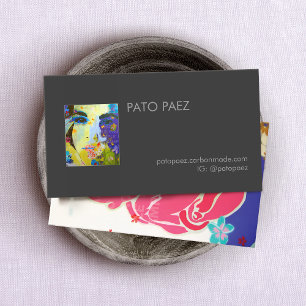 Artist Add Your Photo Black Business Card
