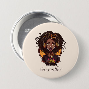 Artist Afro Woman 7.5 Cm Round Badge
