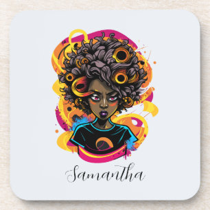 Artist Afro Woman Coaster