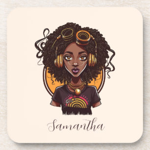 Artist Afro Woman Coaster
