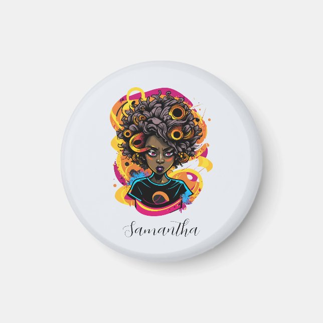 Artist Afro Woman Magnet (Front)