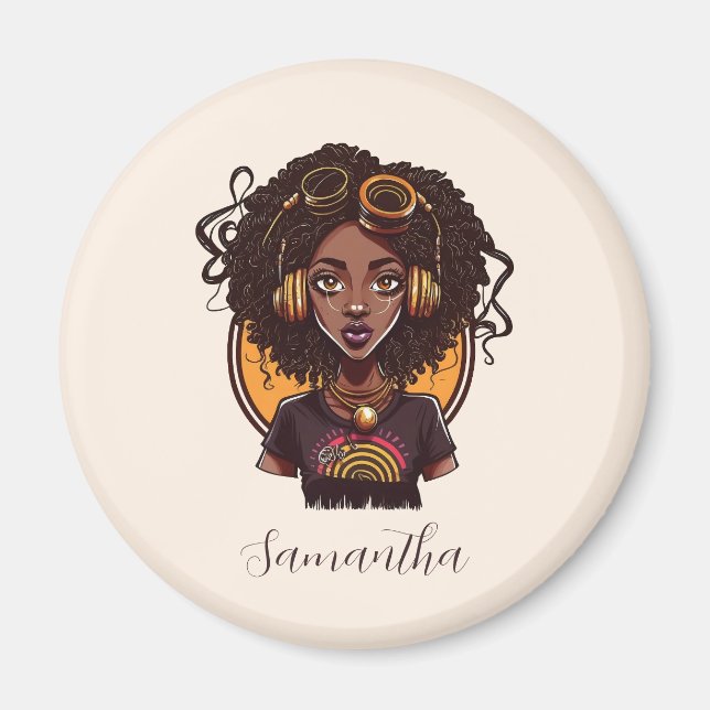 Artist Afro Woman Magnet (Front)