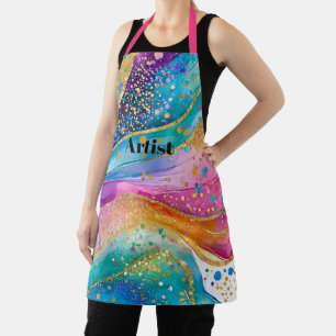 Artist Apron with Mixed Bold Colours in Abstract 