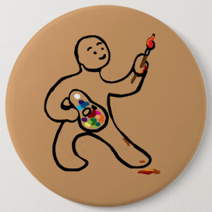 Artist at work 6 cm round badge