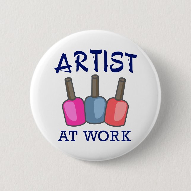 Artist at Work 6 Cm Round Badge (Front)