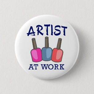 Artist at Work 6 Cm Round Badge