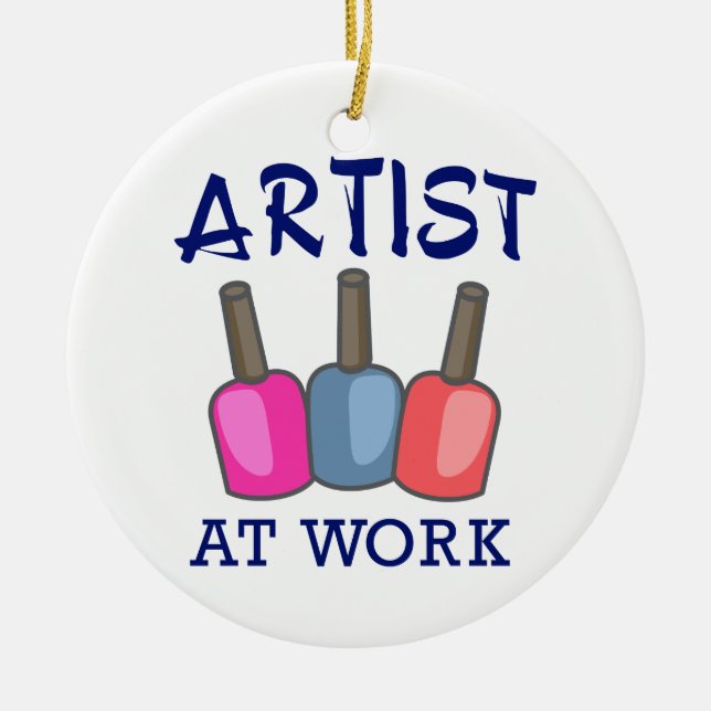 Artist at Work Ceramic Ornament (Front)