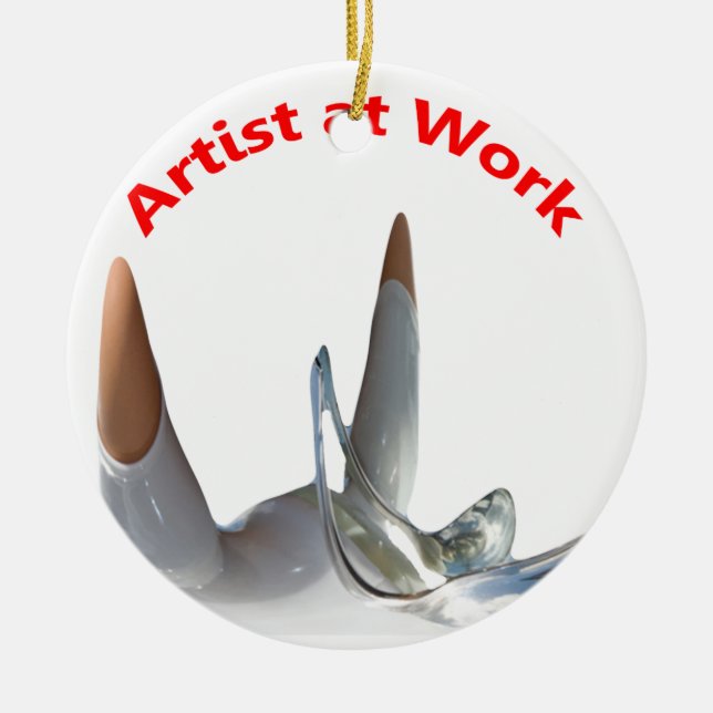 Artist at Work Ceramic Ornament (Front)
