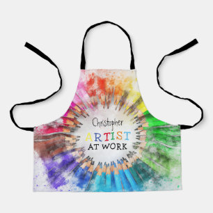 Artist at Work Fun Colourful Art Kids Apron