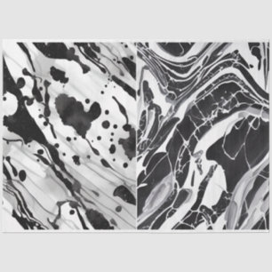 Artist Black White Abstract Marble Texture 1d Tissue Paper