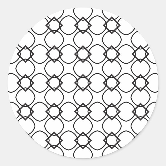 Artist Black White Interlocking Circle Diamond Classic Round Sticker (Front)