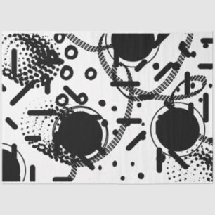 Artist Black White Large Abstract Line Dot Texture Tissue Paper