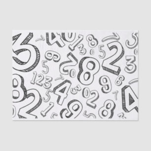 Artist Black White Large Number Pattern Texture Tissue Paper