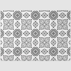 Artist Black White Large Sunflower Geometric Shape Tissue Paper