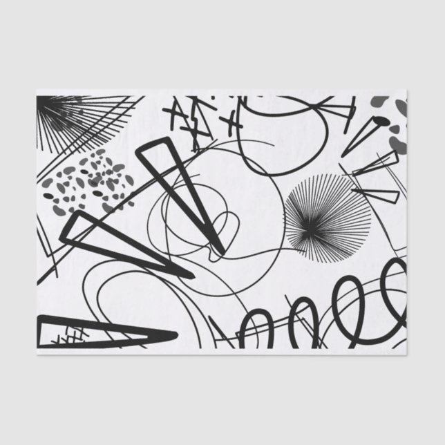 Artist Black White Large Triangle Circle Texture Tissue Paper (Front)