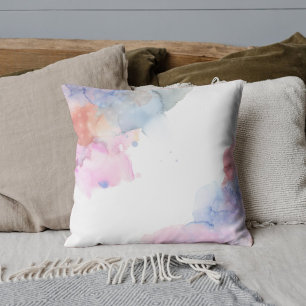 Artist Blue and Pink Watercolor Cushion