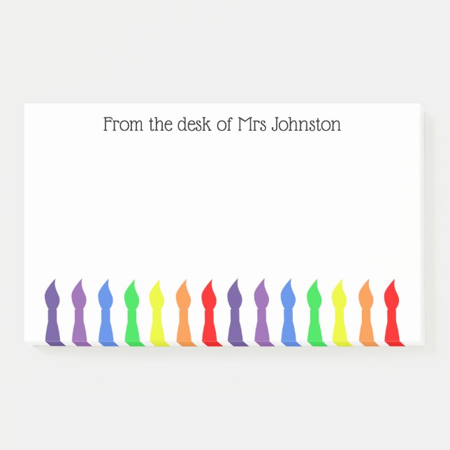 Artist brushes, from the desk of, art teacher post-it notes (Front)