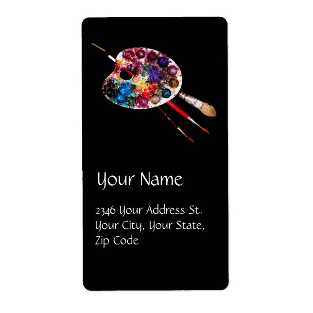 ARTIST COLOR PALETTE AND BRUSHES,Black (Front)