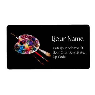 ARTIST COLOR PALETTE AND BRUSHES,Black